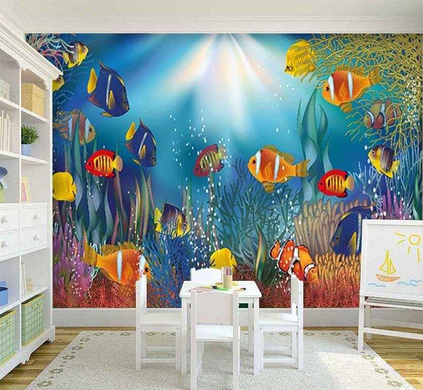 Sketch fish hand draw Dining Room Wallpaper  TenStickers