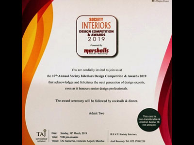 17<sup>th</sup> Annual Society Interiors Design Competition & Awards 2019 at Santacruz - 31<sup>st</sup> Mar 2019